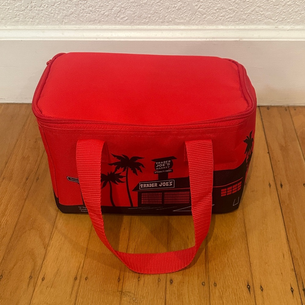 Red Trader Joe's mini Insulated Bag